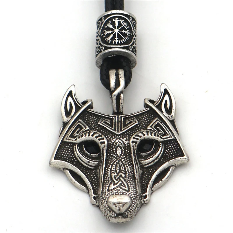 Green Black Red Eyes Wolf Different Amulet Pendant Nordic Bead Valknut Trinity Viking Necklace Talisman Wicca Jewelry - Image 7